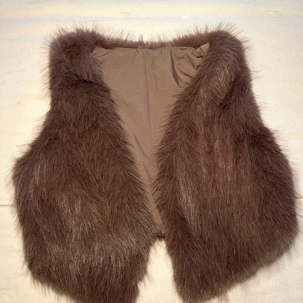 SHEIN Brown Faux Fur Vest